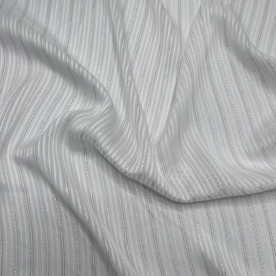 73GSM75D Gold und Silber Seide Satin gestreiftes Chiffon Stoff Material Frauenkleid Stoff