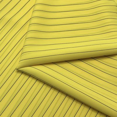 137 gm Zusammengesetzte Seide SPH Gelb Schwarz Elastische Seide gestreifte Stoffe